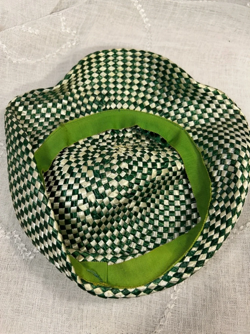 Vintage woven straw like headpiece halo piece - Picture 3 of 7